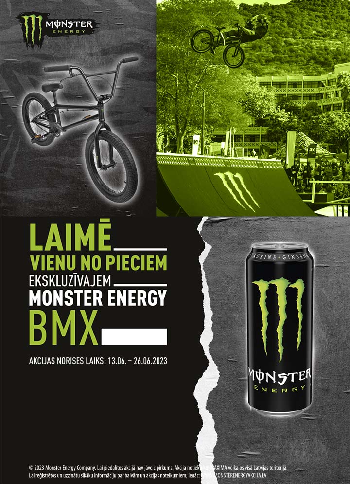 Laimē vienu no pieciem ekskluzīvajiem Monster Energy BMX