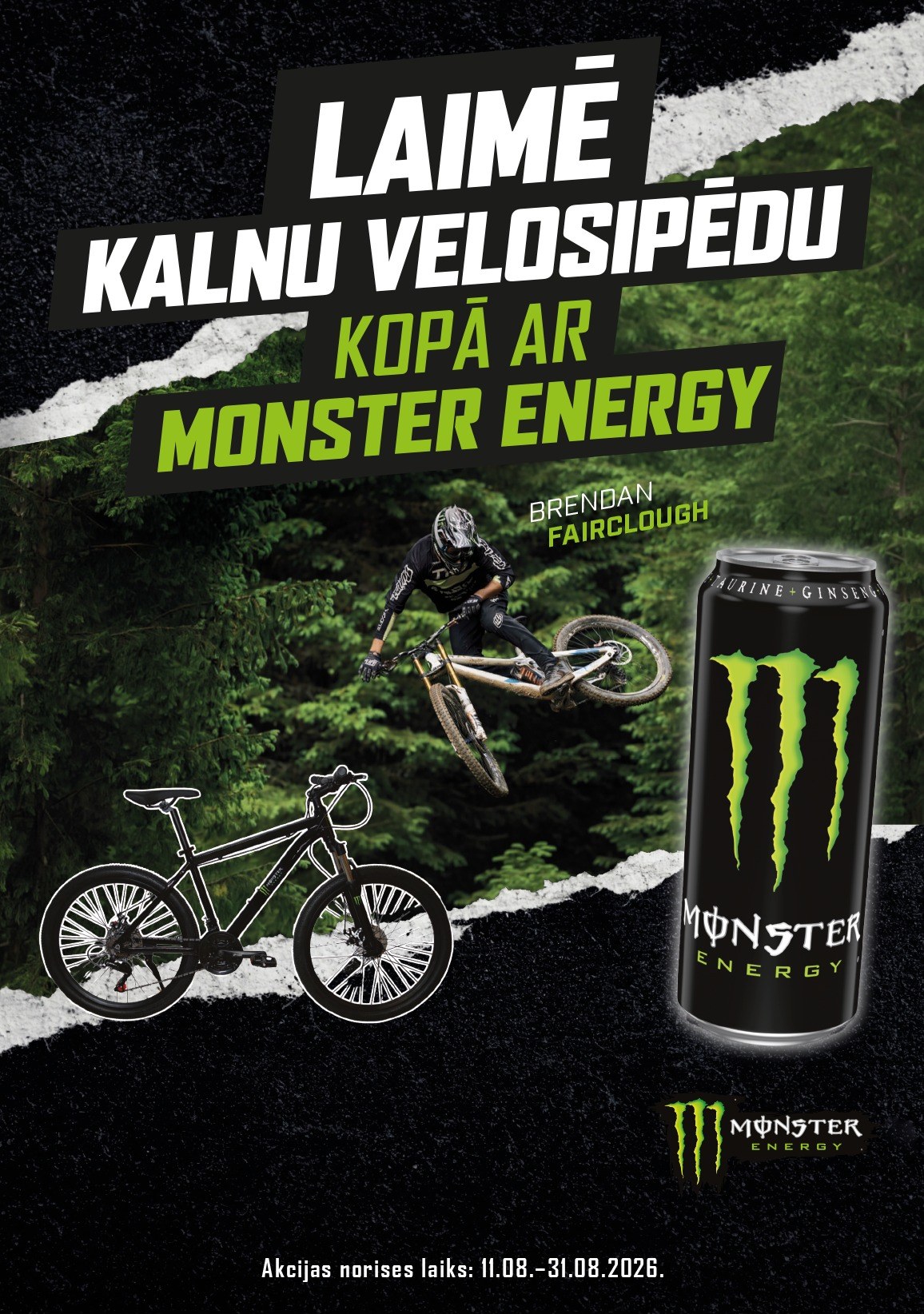 Laimē kalnu velosipēdu kopā ar Monster Energy!